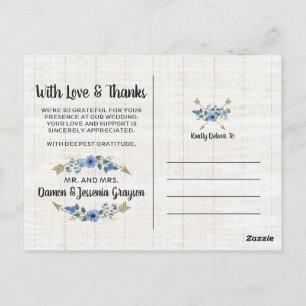 Dank u rustieke Boho pijlen & Bloemen foto Briefkaart