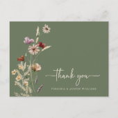 Dank u Sage Floral Briefkaart (Voorkant)