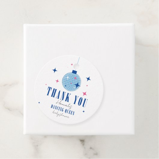 Dank u Santorini Musical disco baby shower Bedankjes Labels (In situ)