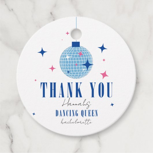 Dank u Santorini Musical disco bachelorette Bedankjes Labels (Voorkant)
