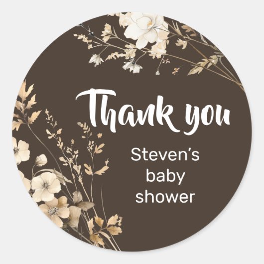 Dank u Schattige beer baby shower sticker (Voorkant)