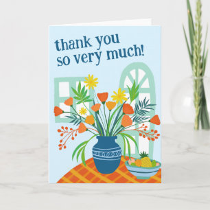 DANK U Schattige Bloemenboeket Custom Kleurrijk Kaart