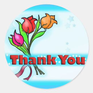 DANK U schattige cartoon bloemen stickers
