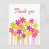 Dank u Schattigee roze geel sinaasappel eenvoudige Briefkaart (Voorkant)