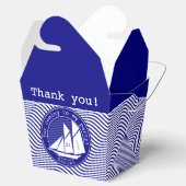 Dank u - Schooner op Navy Waves nautische partij Bedankdoosjes (Geopend)