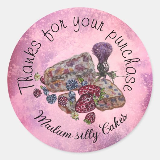 Dank u Scones & bessen Ronde Sticker (Voorkant)