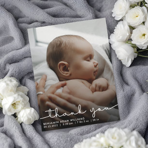 Dank U Script Baby Geboorte Aankondiging Briefkaar Briefkaart