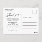 Dank U Script Baby Geboorte Aankondiging Briefkaart (Achterkant)