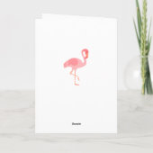 Dank u script flamingo op tropisch patroon bedankkaart (Achterkant)