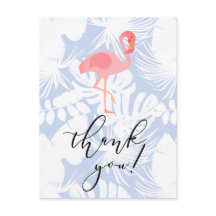 Dank u script flamingo tropische palmbladeren
