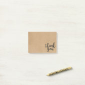 Dank U Script Gouden Hart Rustieke Kraft Post-it® Notes (Op bureau)