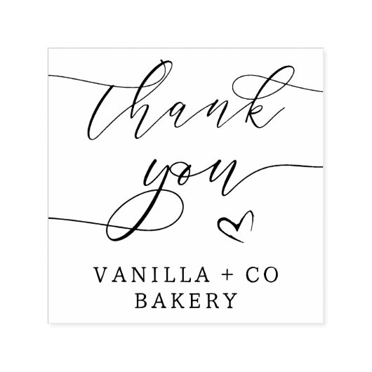 Dank u Script Heart Baked Goods Bakkerij Business Zelfinktende Stempel (Design)
