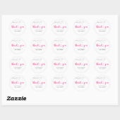 Dank U Script Kleine Zakelijke Ronde Sticker (Vel)