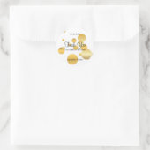 Dank U Script Nabootsing Gouden Confetti Sjabloon Ronde Sticker (Tas)