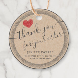 dank u script rood hart classic rondes bedankjes labels