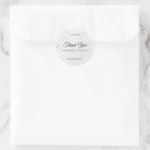 Dank u Script Sjabloon Wit Marmer Elegant Ronde Sticker (Tas)