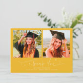 Dank U Script Sterren Gele Grad Multi Foto Aankondiging (Staand voorkant)