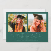 Dank U Script Sterren Groene Grad Multi Foto Aankondiging (Voorkant)