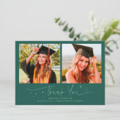 Dank U Script Sterren Groene Grad Multi Foto Aankondiging (Staand voorkant)