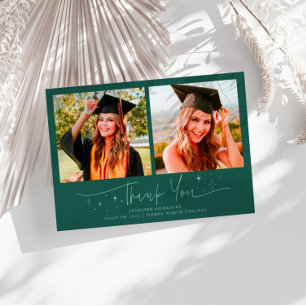 Dank U Script Sterren Groene Grad Multi Foto Aankondiging