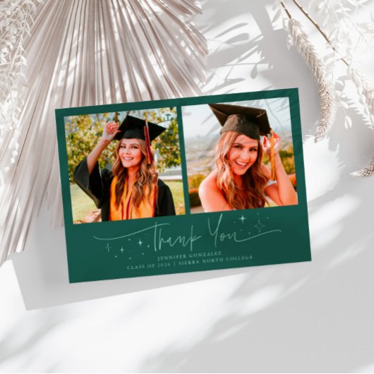 Dank U Script Sterren Groene Grad Multi Foto Aankondiging