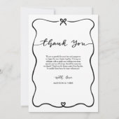Dank U Script Trouwfoto Liefdevolle Boog Hart Bedankkaart (Achterkant)