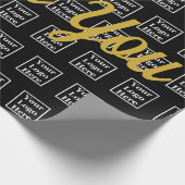 Dank u Script Zwart Uw Logo hier Sjabloon Cadeaupapier (Hoek)