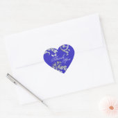 Dank u Seal - Blauw & Zilver Bloemen Bruiloft Hart Sticker (Envelop)