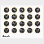 DANK U SEAL moderne hand geletterde gouden glitter Ronde Sticker (Vel)