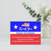 Dank u senator Cory Booker Gepersonaliseerd Briefkaart (Staand voorkant)