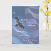 Dank u Service Project met Eagle American Flag Kaart (Gele Bloem)