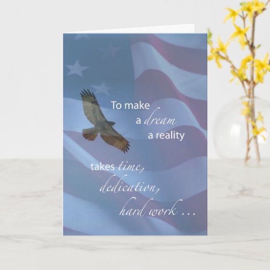 Dank u Service Project met Eagle American Flag Kaart (Gele Bloem)