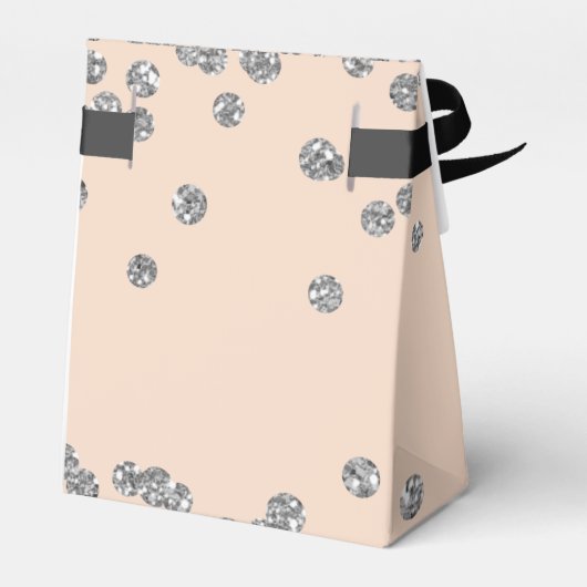 Dank u Silver 21st Verjaardag Confetti Blush Roos Bedankdoosjes (Achterkant)