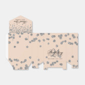 Dank u Silver 21st Verjaardag Confetti Blush Roos Bedankdoosjes (Uitgevouwen)