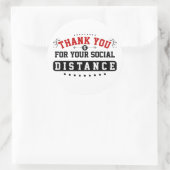 Dank u sociale afstand ronde sticker (Tas)