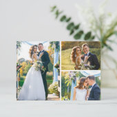 Dank u Southern Cotton 3-foto bruiloft Kaart (Staand voorkant)