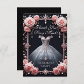 Dank u Spaans Quinceañera Roos Bedankkaart (Voorkant / Achterkant)