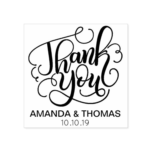 Dank u stempel - Bruiloft + Verlovingsfeest gunst (Afrduk)