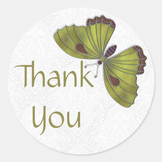 Dank u Sticker Butterfly Brocade groen (Voorkant)
