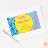 "Dank u" sticker- "merci beaucoup"-Design 1 Rechthoekige Sticker (Envelop)