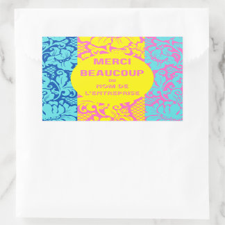 "Dank u" sticker- "merci beaucoup"-Design 1 Rechthoekige Sticker