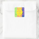 "Dank u" sticker- "merci beaucoup"-Design 2 Vierkante Sticker (Tas)