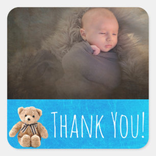 Dank u Sticker met de foto van uw baby
