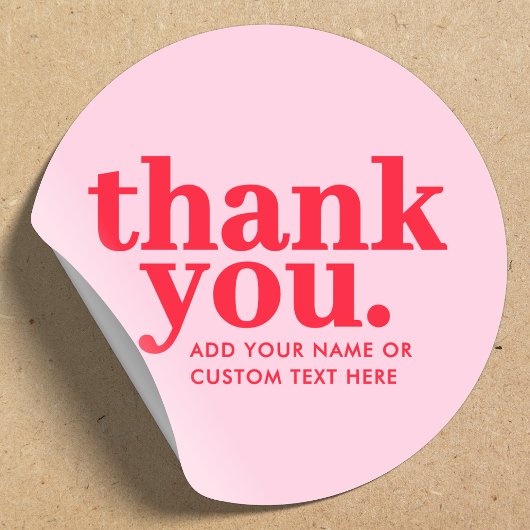 Dank u, Sticker | Modern rood en roze
