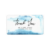 Dank u Sticker voor een moderne bruiloft. (Voorkant)