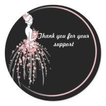 Dank u Stickers - Roze Floral jurk ontwerp