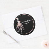 Dank u Stickers - Roze Floral jurk ontwerp (Envelop)