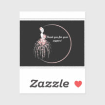 Dank u Stickers - Roze Floral jurk ontwerp