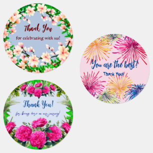Dank u Stickers voor de decoratieve ronde