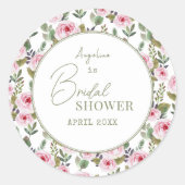 Dank u Stickers voor een bruidsdouche. (Voorkant)